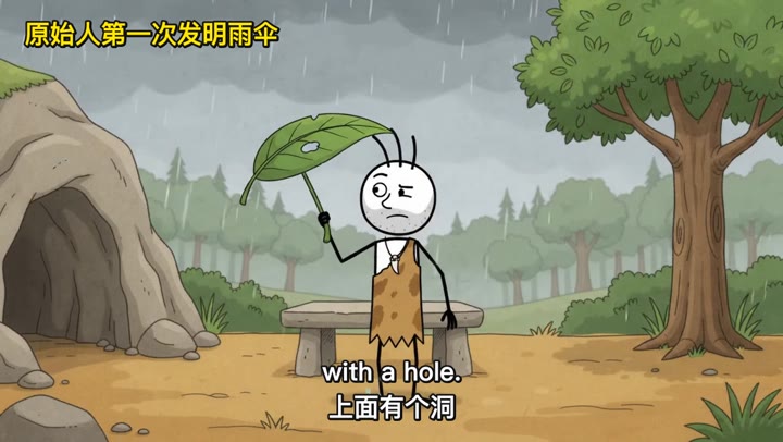 《原始人第一次发明雨伞》封面